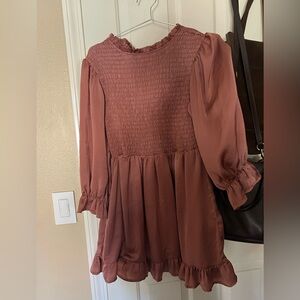 Dusty rose satin feel dress